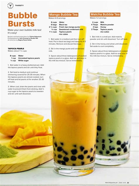 Mango Bubble Tea And Matcha Bubble Tea Recipe