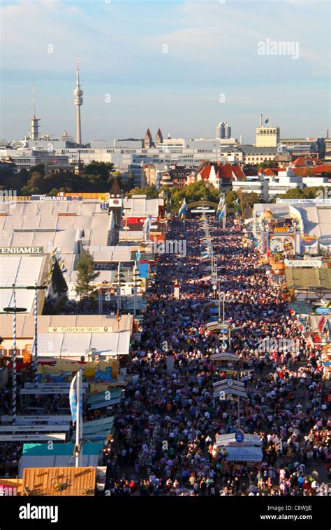 Aerial View Of Oktoberfest 2011 Stock Photo Alamy