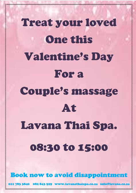 Valentines Day Couples Massage At Lavana Thai Spa Lavana Deluxe Spa