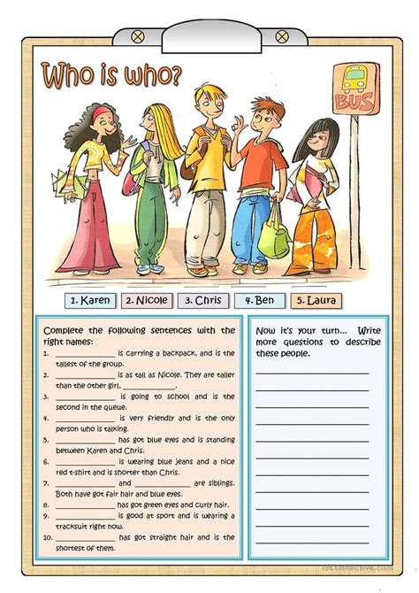 WHO IS WHO worksheet - Free ESL printable worksheets made by teachers