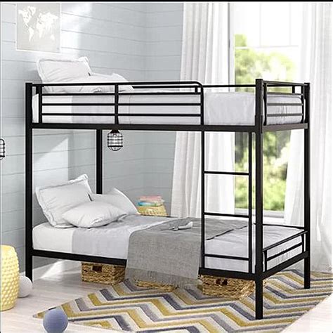 Ktaxon Twin Over Twin Metal Bunk Bedsturdy Frame With Metal Slats For