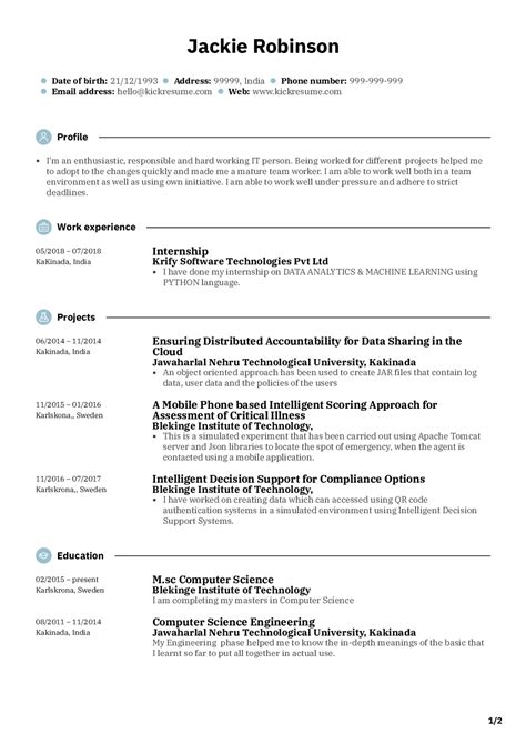 12+ years of industry experience includes leading large engineering teams to achieve concrete goals on a strict deadline. Junior Software Engineer Resume Sample | Kickresume