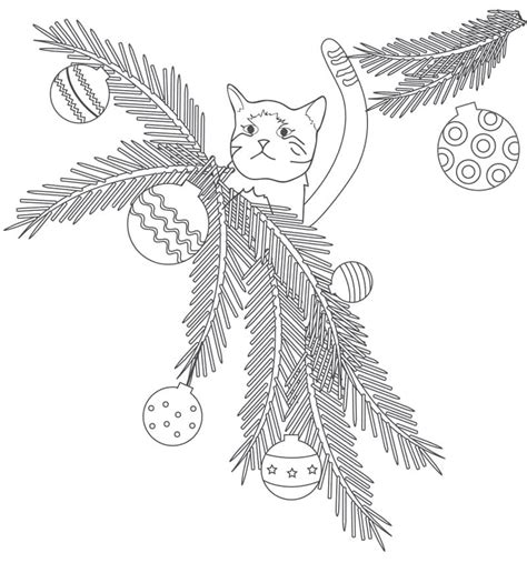 Christmas Kitten Coloring Page Download Print Or Color Online For Free