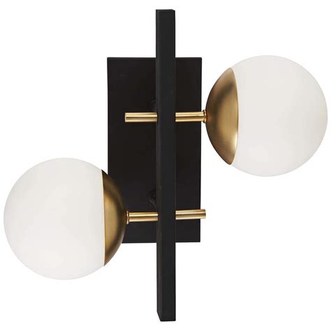 Alluria 15 14 High Black And Gold 2 Light Wall Sconce 56h26