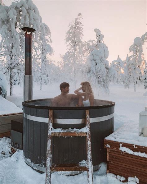 Winter Hot Tub At Northern Lights Ranch Levi Finland Laplandtravel