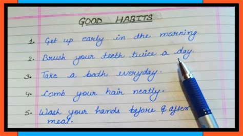 10 Lines On Good Habits Essay On Good Habits Few Lines On Good