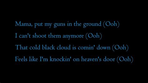 Guns N Roses Knockin On Heaven S Door Lyrics Youtube