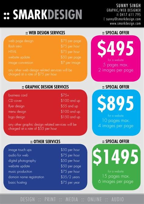 Graphic Design Services Price List Ferisgraphics