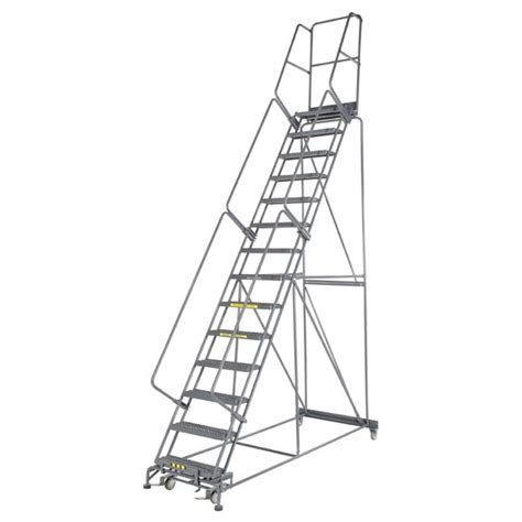 Ballymore 144014 M 2000 Series 14 Step Gray Steel Rolling Safety Ladder