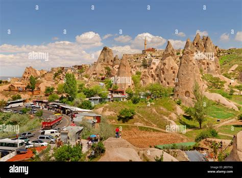 Uchisar Cave Dwellings At Goreme National Park Cappadocia Turkey