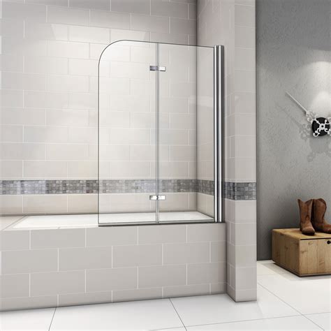 180hinge Chromeframe 2 Fold Bath Shower Screen Door Panel Clear 6mm