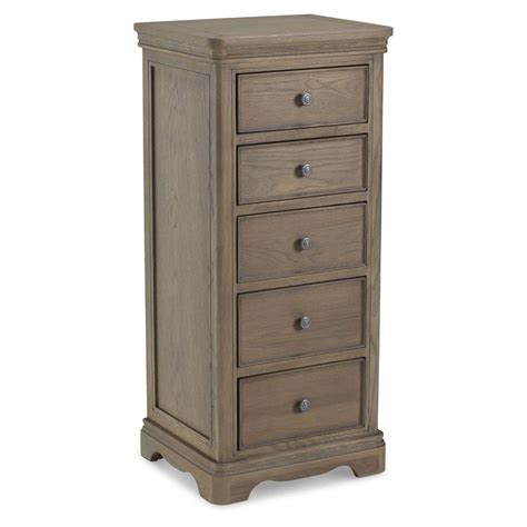 Welford Oak Grey 5 Drawer Tall Chest Of Drawers Call Today