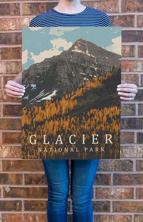 Glacier National Park Poster 11x17 18x24 Etsy