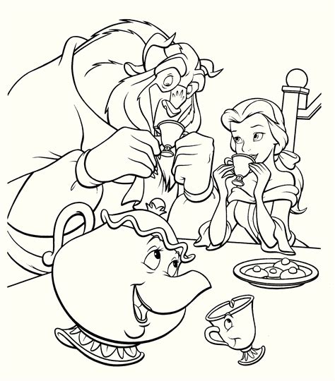 230x230 top free printable beauty and the beast coloring pages. Beauty And The Beast - Free Colouring Pages