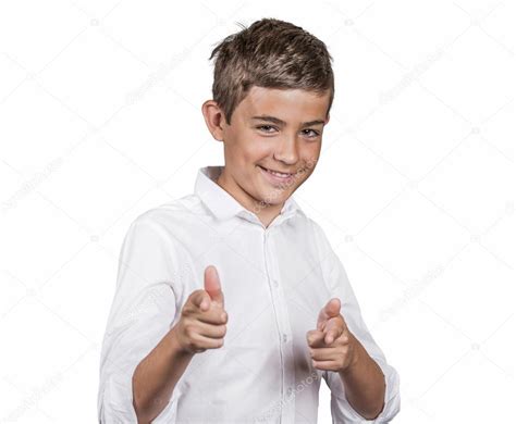 Man Giving Two Thumbs Up Pointing With Fingers At Camera — Stock Photo