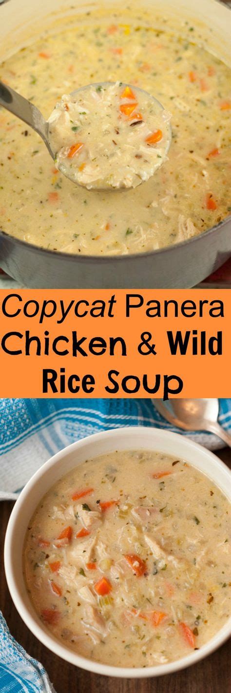 I found this recipe a couple of years ago, and it's great! Copycat Panera Chicken & Wild Rice Soup | Wishes and ...