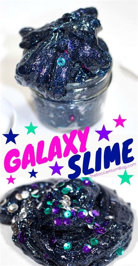 Glowing Galaxy Glitter Slime Space Crafts For Kids Galaxy Slime