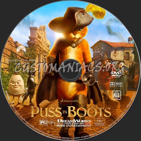 Puss In Boots Dvd Label Dvd Covers And Labels By Customaniacs Id