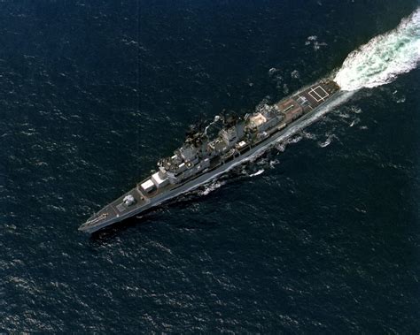 Aerial Port Bow View Of The Guided Missile Destroyer Uss Farragut Ddg