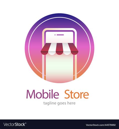 Gradient Mobile Store Logo Design Royalty Free Vector Image