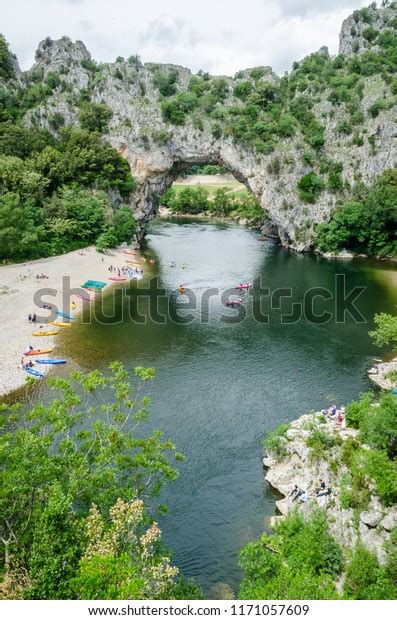 Famous Natural Bridge Pont Darc Ardeche Stock Photo 1171057609