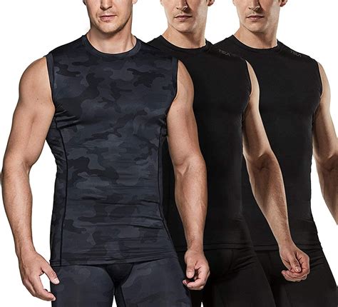 Amazon Com TSLA 1 Or 3 Pack Men S Sleeveless Workout Shirts Dry Fit