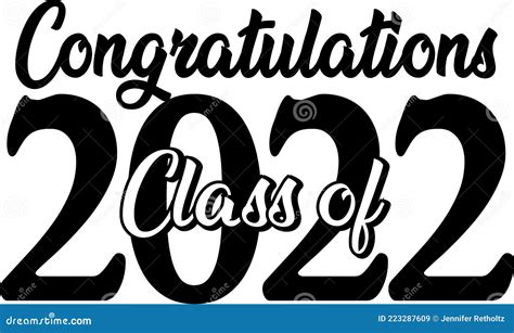 Congratulations Class Of 2022 Logo Stock Vector Illustration Of