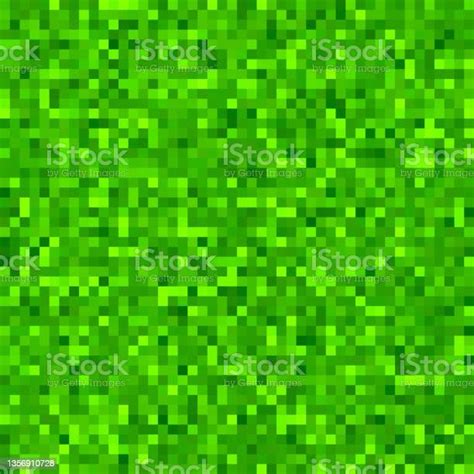 Fond De Texture Dherbe Pixel Motif Dherbe Carré Rétro Vert Vecteurs