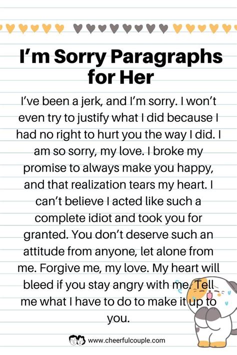 How To Write A Sincere Sorry Paragraph For Her A Step By Step Guide