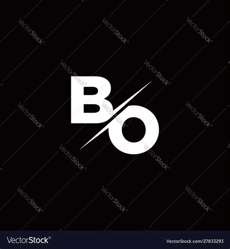 Bo Logo Letter Monogram Slash With Modern Logo Vector Image