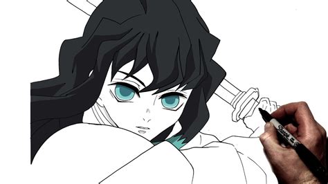 How to Draw Muichiro (Close Up) | Step By Step | Demon Slayer - YouTube