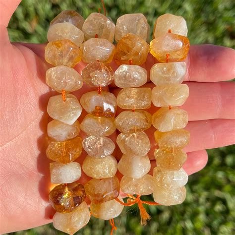 Natural Citrine Beads Grade Aaa Faceted Large Accent Gemstone Loose