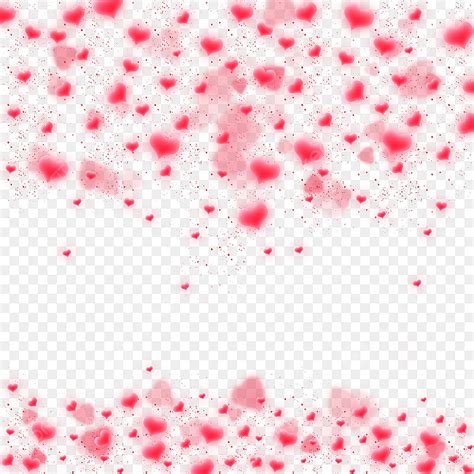 Red Love Heart White Transparent Red Particles Floating Love Heart