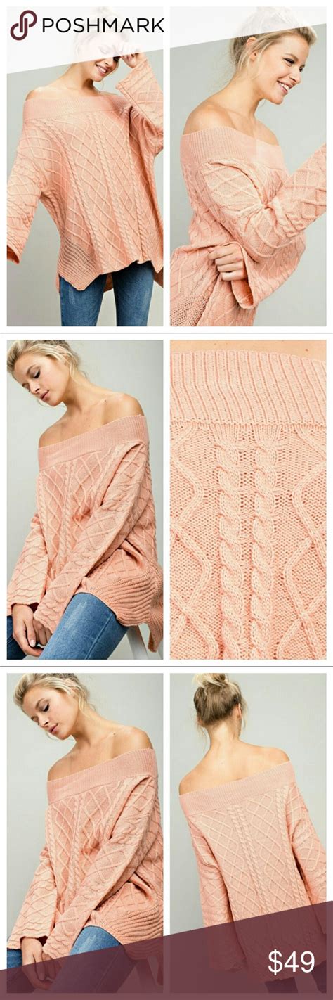 Cable Knit Off The Shoulders Sweater Fashion Clothes Design Off