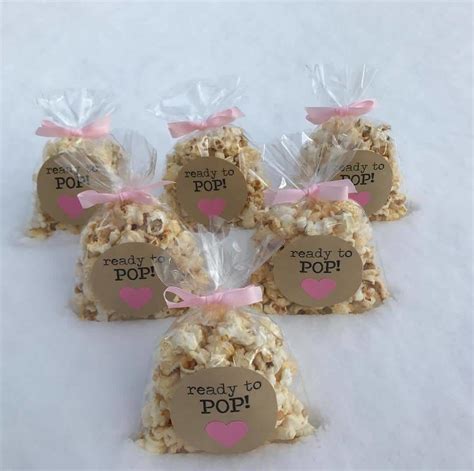 Ready To Pop Popcorn Bags In 2020 Baby Shower Favors Diy Baby