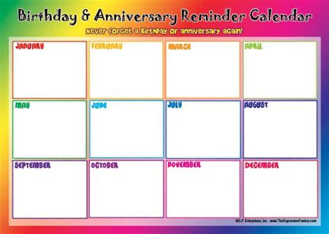 Birthday And Anniversary Calendars Dont Forget To Click Add To Cart