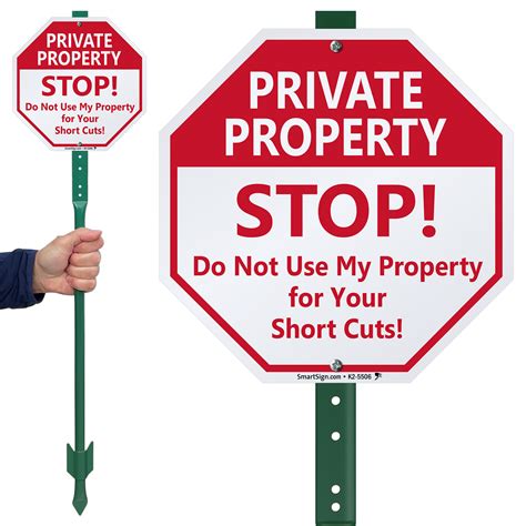 Stop Private Property Lawnboss Sign Sku K2 5506