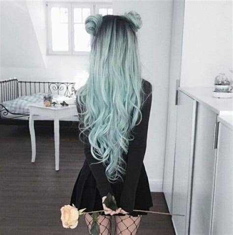 See, that's what the app is perfect for. teal ombre hair | Tumblr
