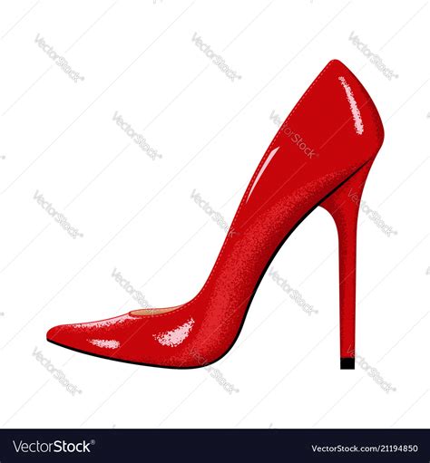 Red Woman Shoe With High Heel Royalty Free Vector Image