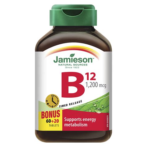 Jamieson Vitamin B12 1 200 Mcg Cobalamin Timed Release 60 S London Drugs