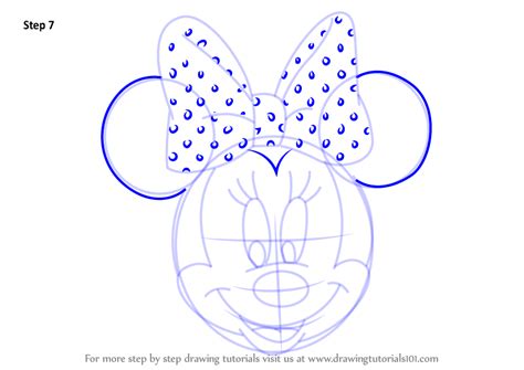 Step By Step How To Draw Minnie Mouse Face From Mickey Mouse Clubhouse