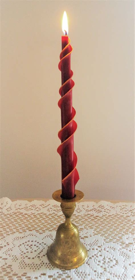 Christmas Double Spiral Taper Pair Red