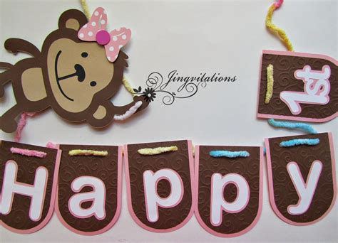 At zazzle, we offer a wide. Jingvitations: Pink Monkey Banner for Baby Shower
