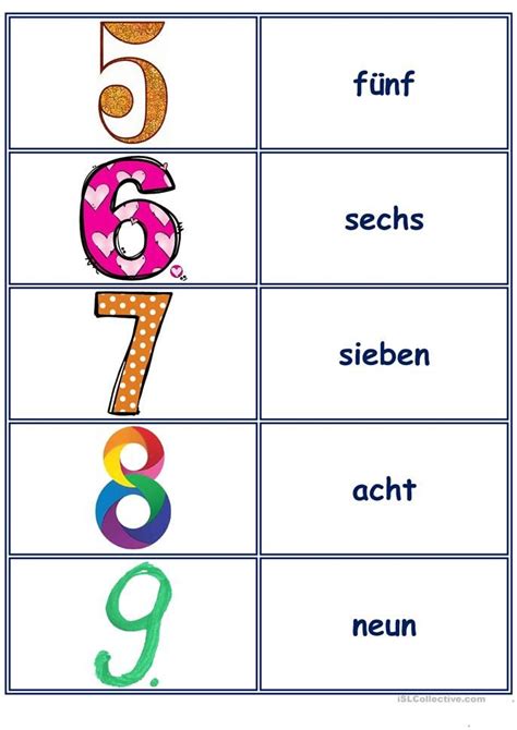 Spiele Im Deutschunterricht Memory Die Zahlen 0 20 Deutsch Daf