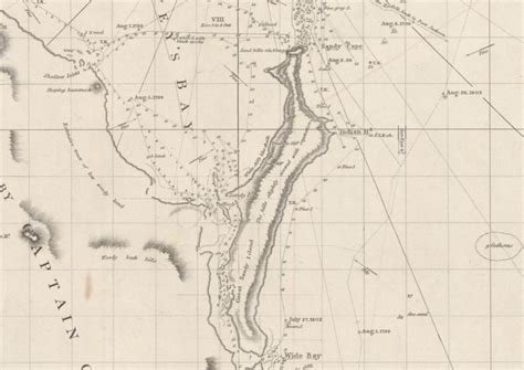 Matthew Flinders Maps Herveys Bay 2nd To 7th August 1799 Poi Australia