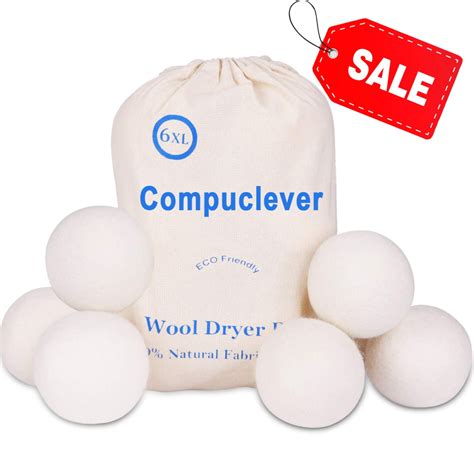 wool dryer balls by teemour pack of 6 xl organic natural fabric softener laundry dryer balls