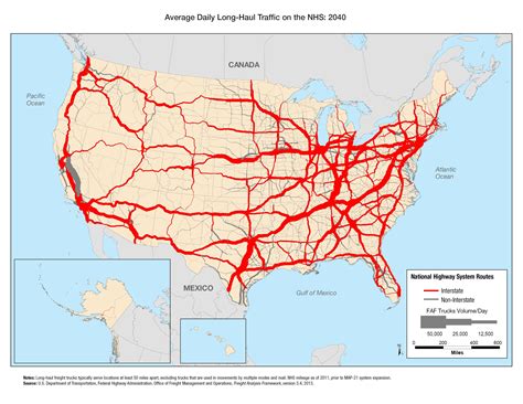 Truck Routes 2040 By Us Dot Map Usa Freight Illustrated Map Map