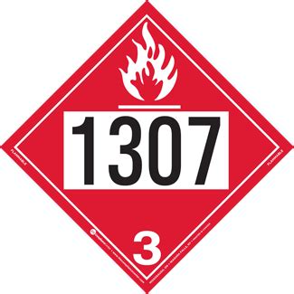 UN 1307 Hazard Class 3 Flammable Liquid Rigid Vinyl ICC