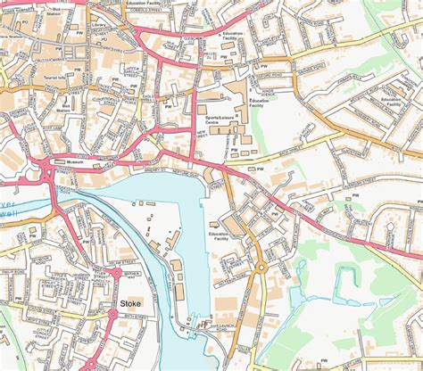 Central Ipswich City Street Map Digital Download Uk