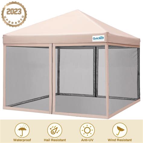 Quictent 10x10 Ez Pop Up Canopy With Mosquito Netting Instant Setup